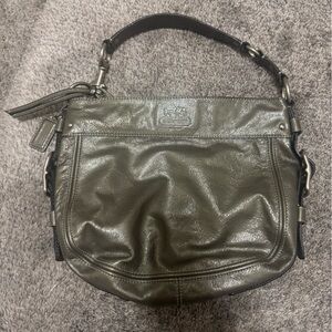 Coach Olive Green Leather Shoulder Bag